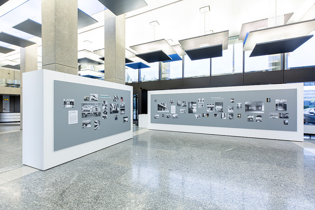 Ausstellungsraum mit Mila-wall Technik in der Deutschen Bundesbank in Frankfurt